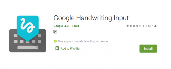 Direct Download Link  of Google Handwriting Input